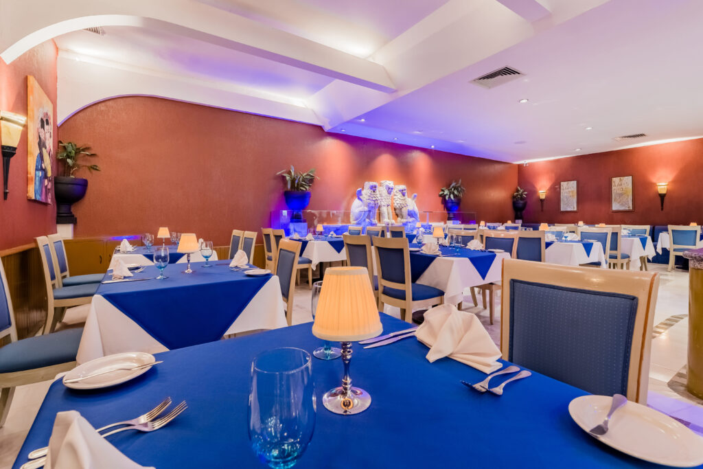 Interior of Marco Polo restaurant showcasing elegant décor, ambient lighting, and inviting dining atmosphere